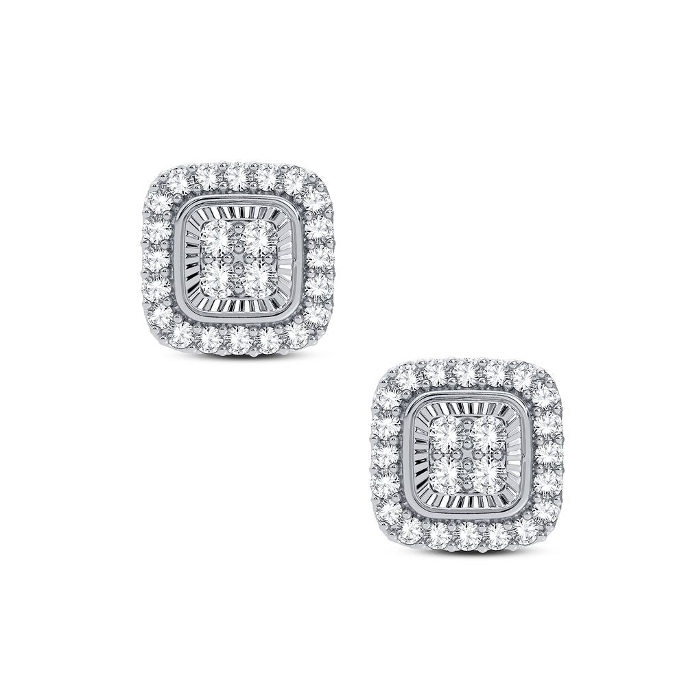 14K White Gold Beautiful 0.33Ct Diamond Earring