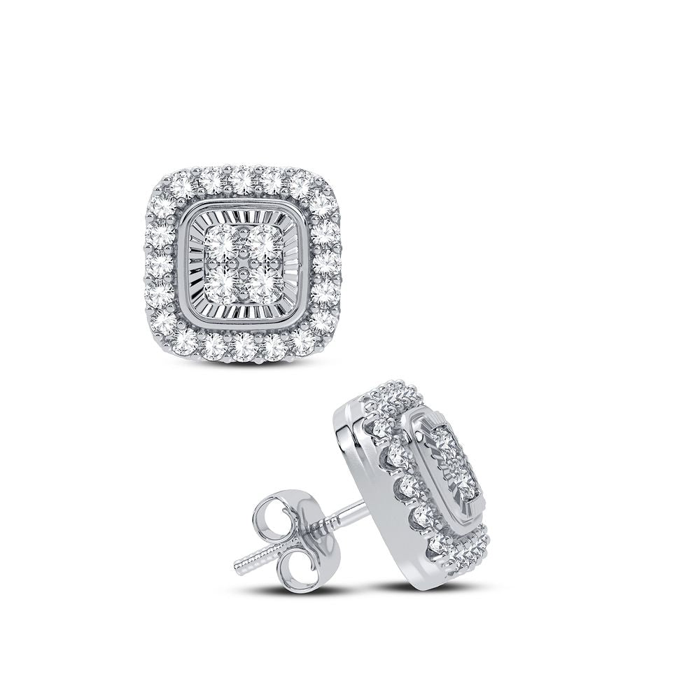 14K White Gold Beautiful 0.33Ct Diamond Earring