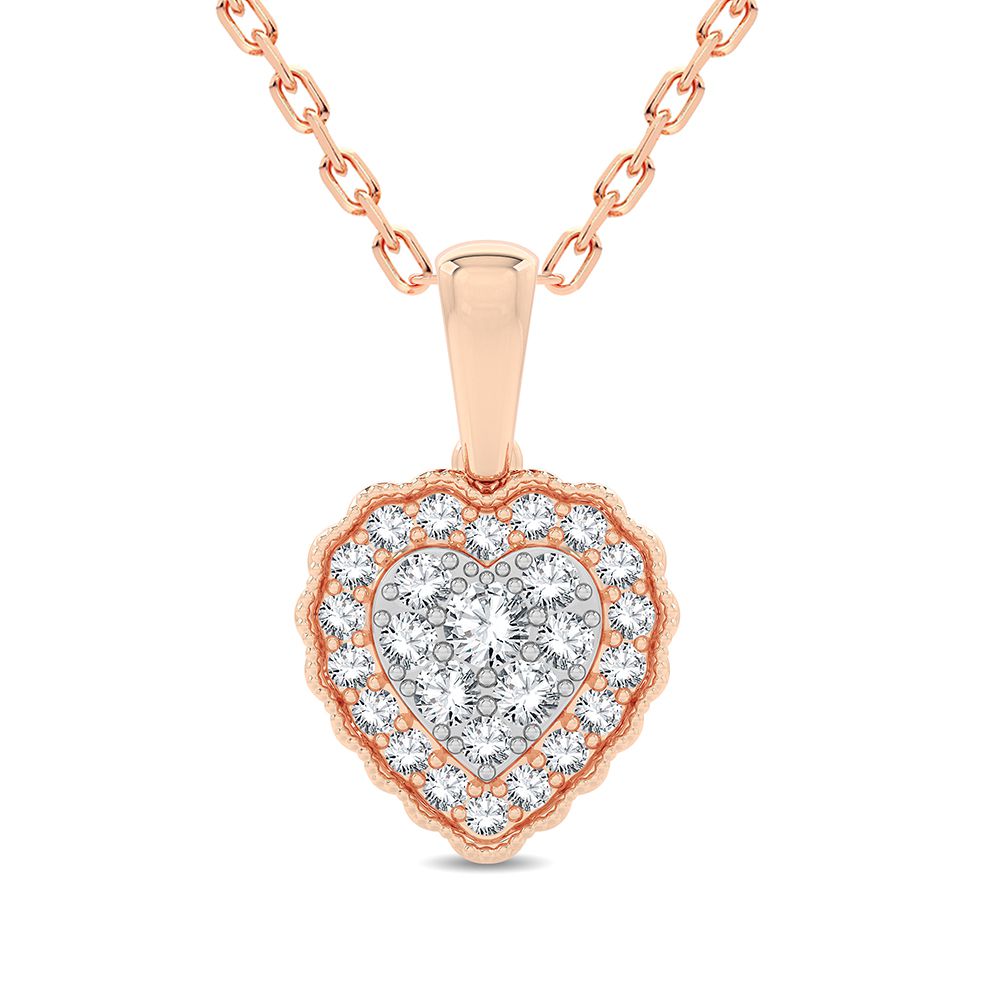 14K Rose Gold Beautiful 0.33Ct Diamond Pendant