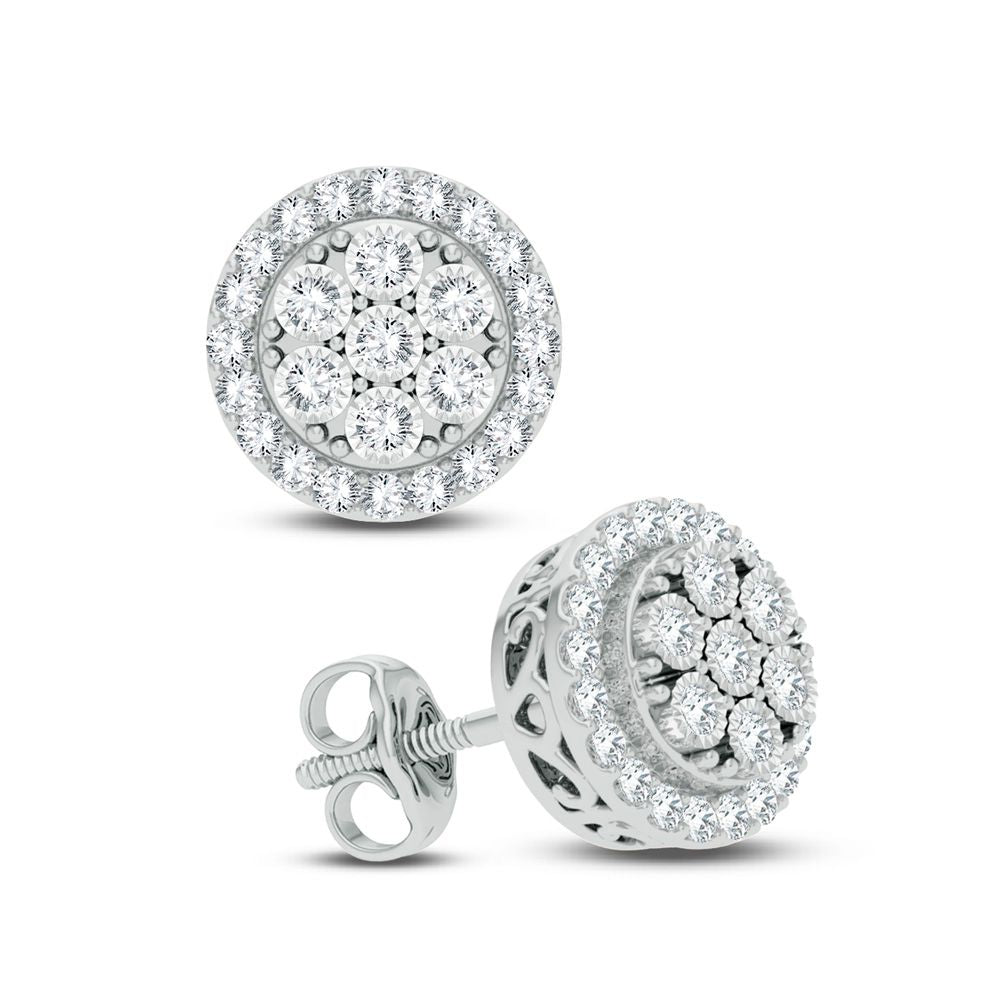 14K White Gold 0.50Ct Diamond Earring