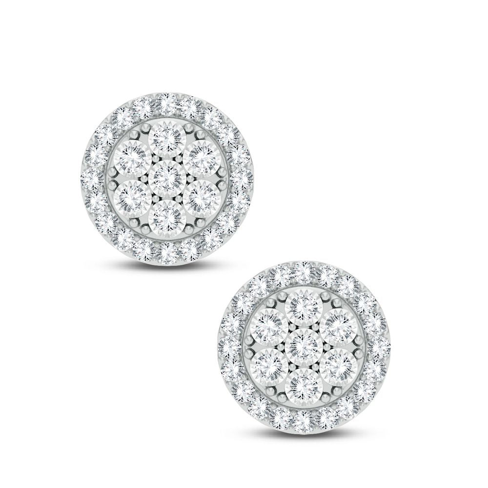 14K White Gold 0.50Ct Diamond Earring