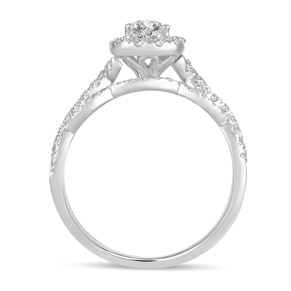 14K White Gold Elegant 1.00Ct Diamond Bridalring