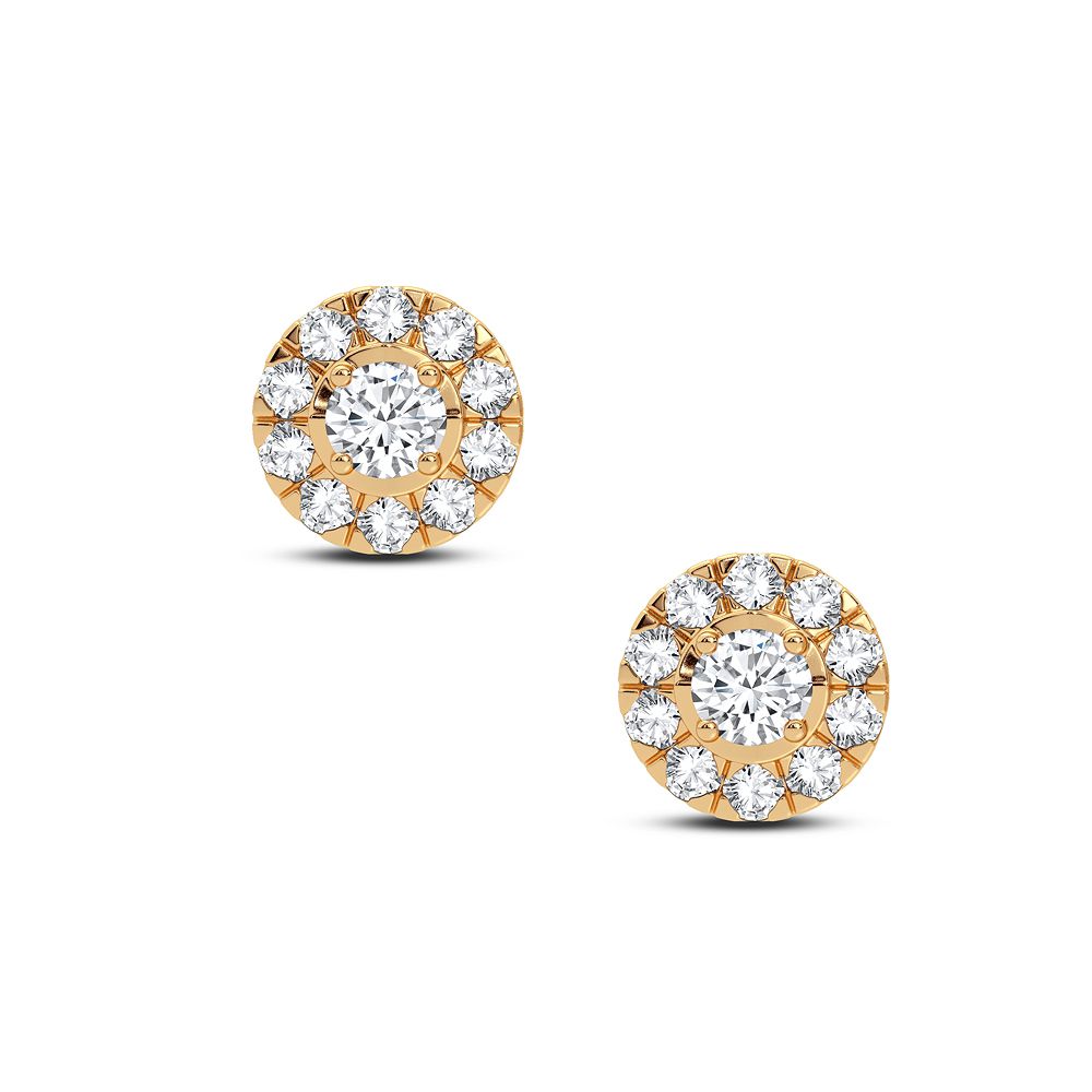 14K Yellow Gold Exquisite 0.25Ct Diamond Earring