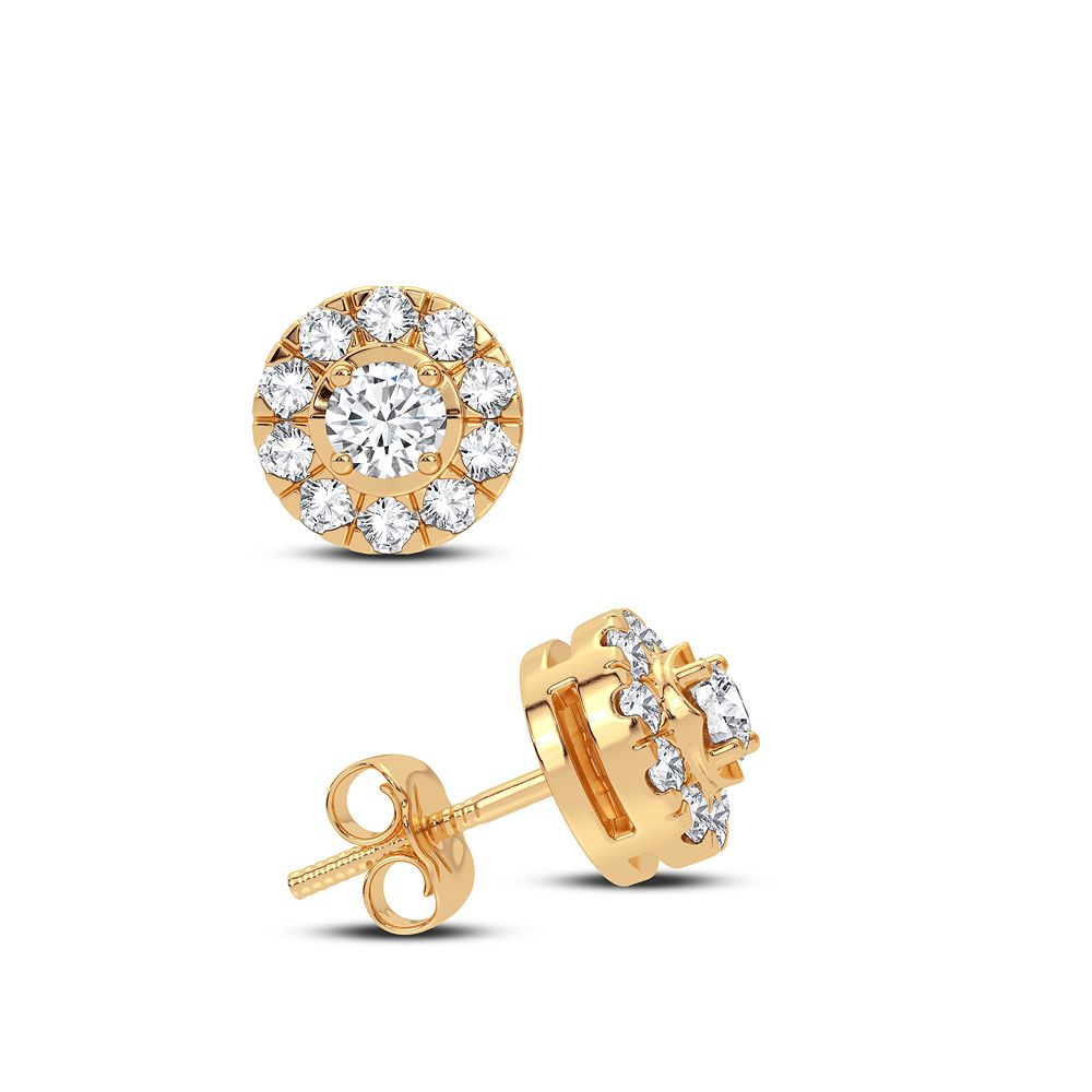 14K Yellow Gold Exquisite 0.25Ct Diamond Earring