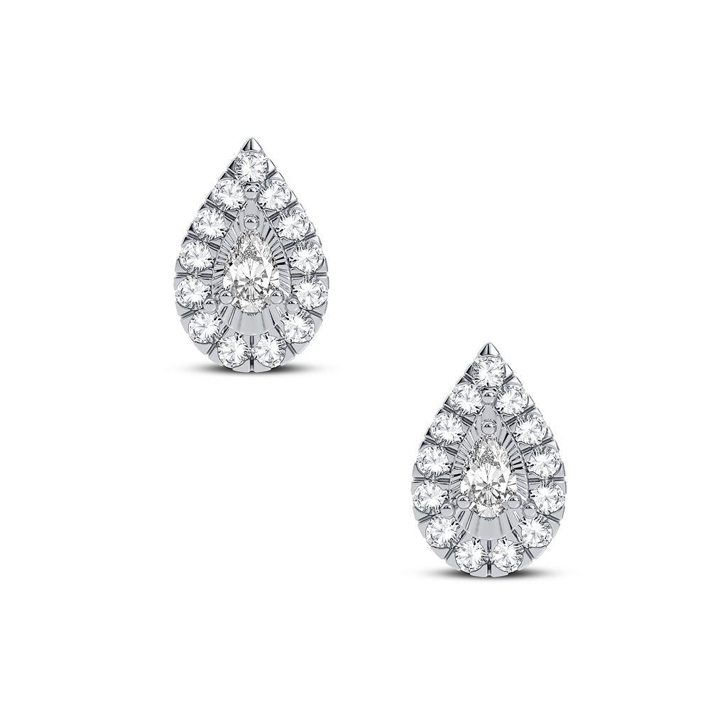 14K White Gold Gorgeous 0.40Ct Diamond Earring