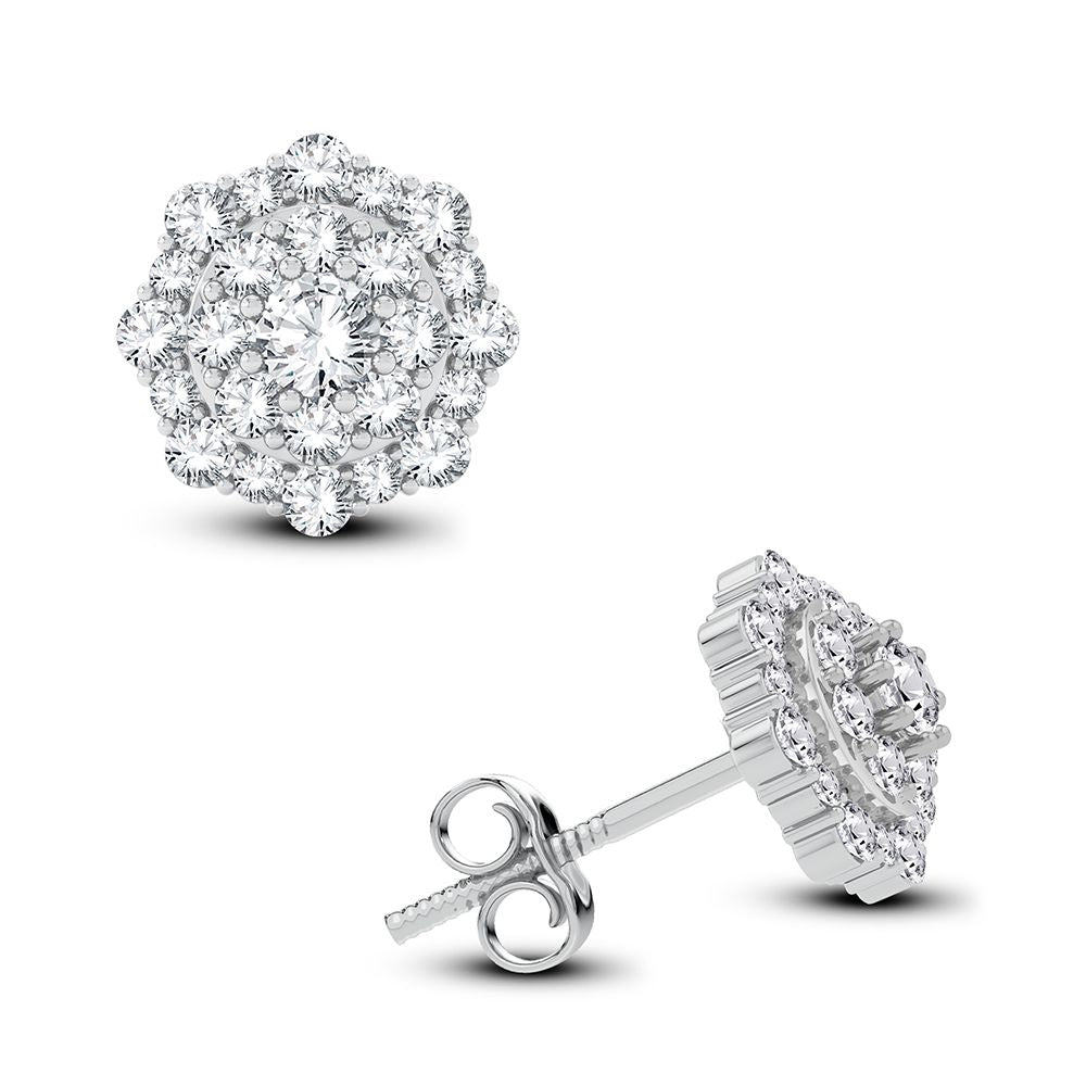 14K White Gold Dazzling 0.33Ct Diamond Earring