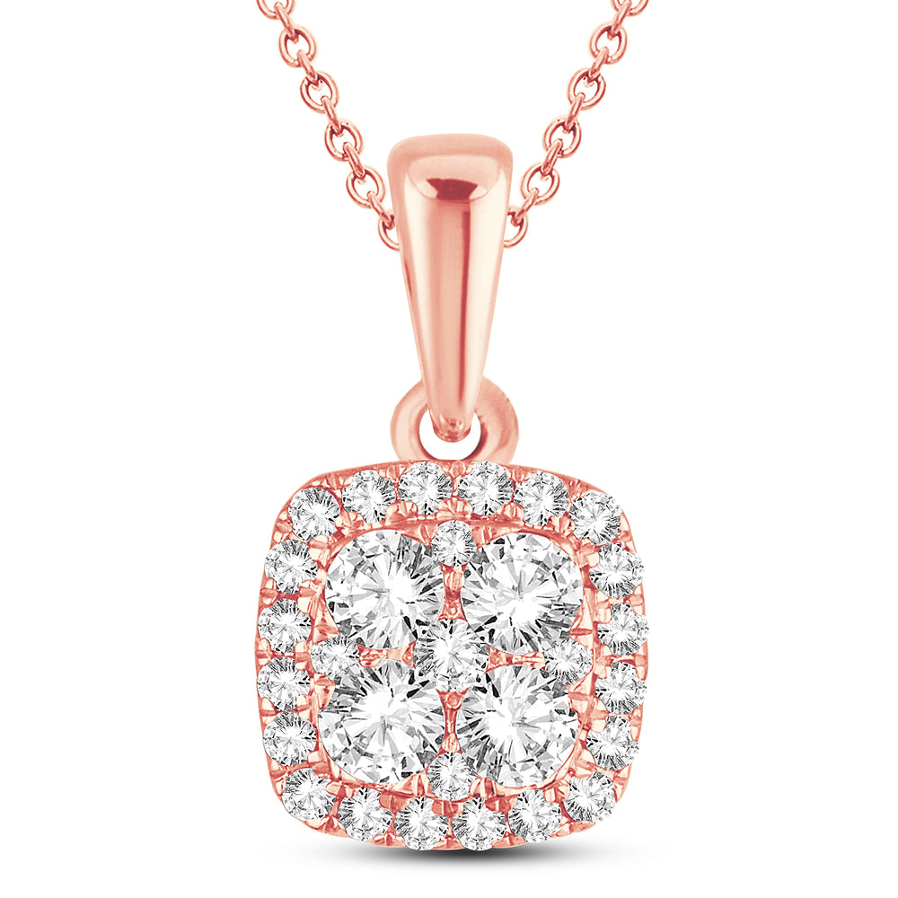 14K Rose Gold Beautiful 0.50Ct Diamond Pendant