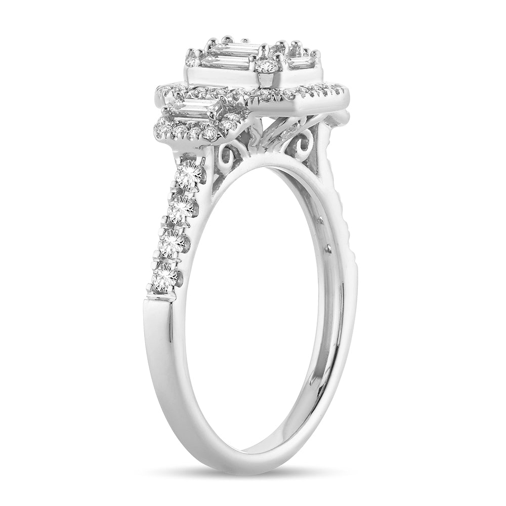 14K White Gold Gorgeous 0.75Ct Engagement Ring