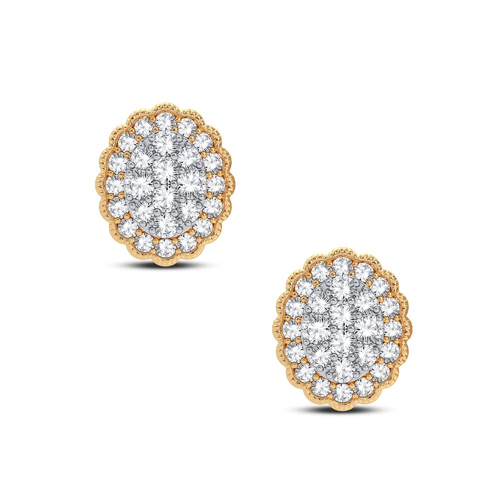 14K Yellow Gold Magnifcnet 0.50Ct Diamond Earring