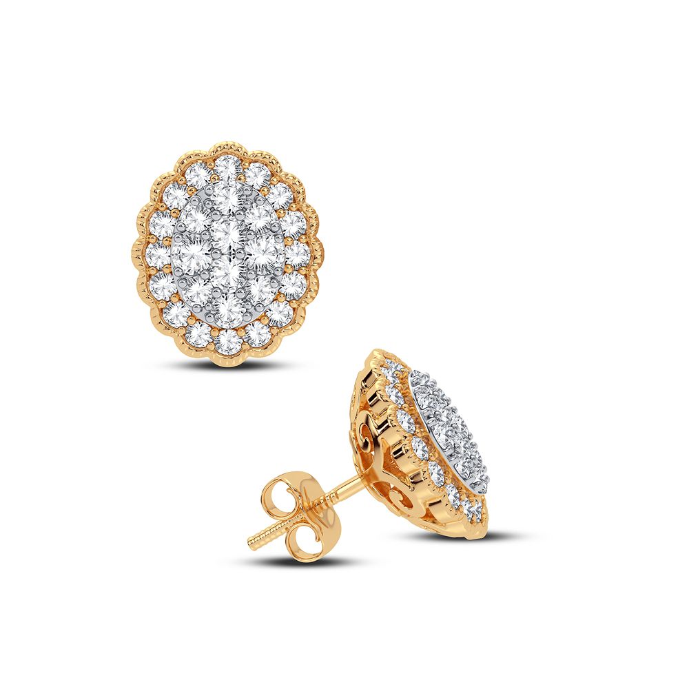 14K Yellow Gold Magnifcnet 0.50Ct Diamond Earring