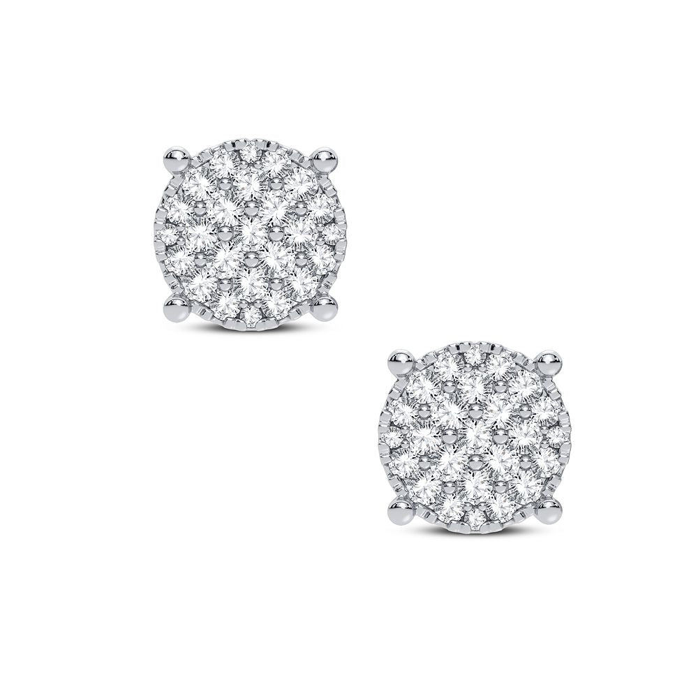 14K White Gold Exquisite 0.53Ct Diamond Earring