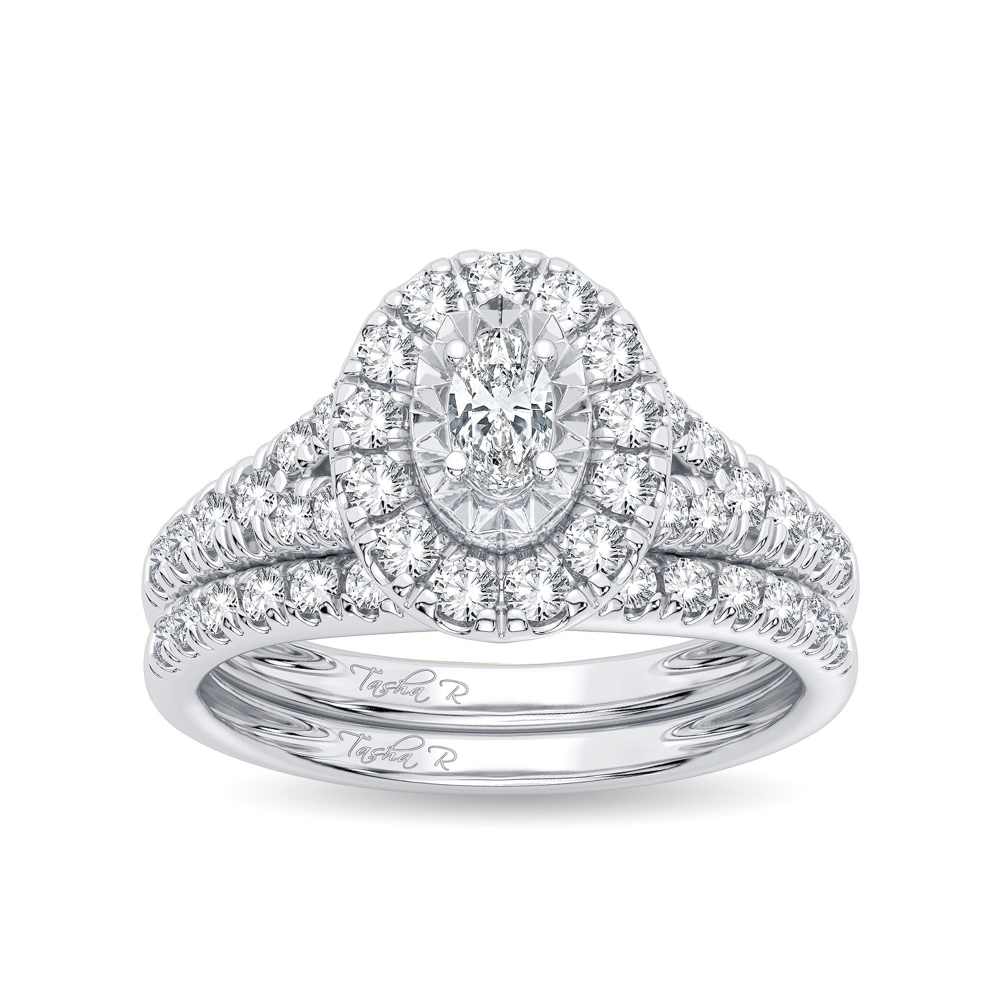 14K White Gold Magnifcnet 1.00Ct Diamond Bridal Ring