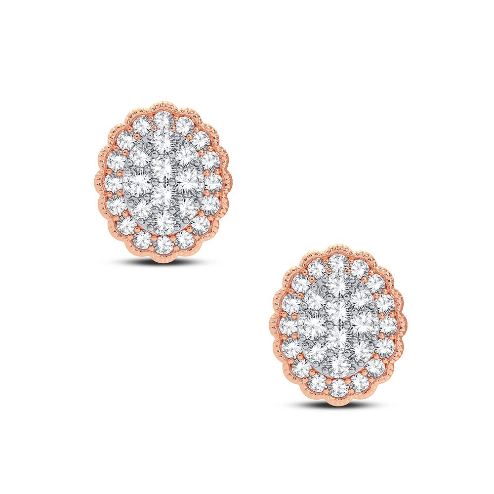 14K Rose Gold Beautiful 0.50Ct Diamond Earring