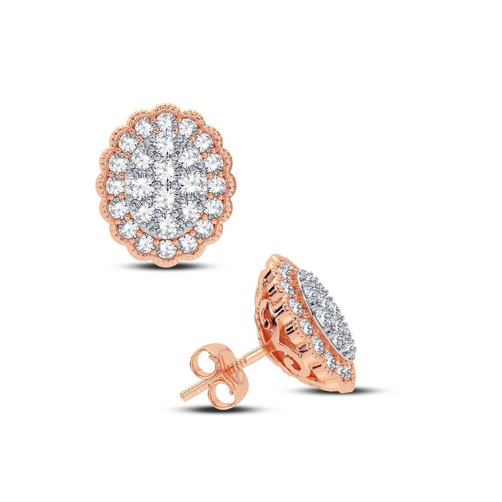 14K Rose Gold Beautiful 0.50Ct Diamond Earring