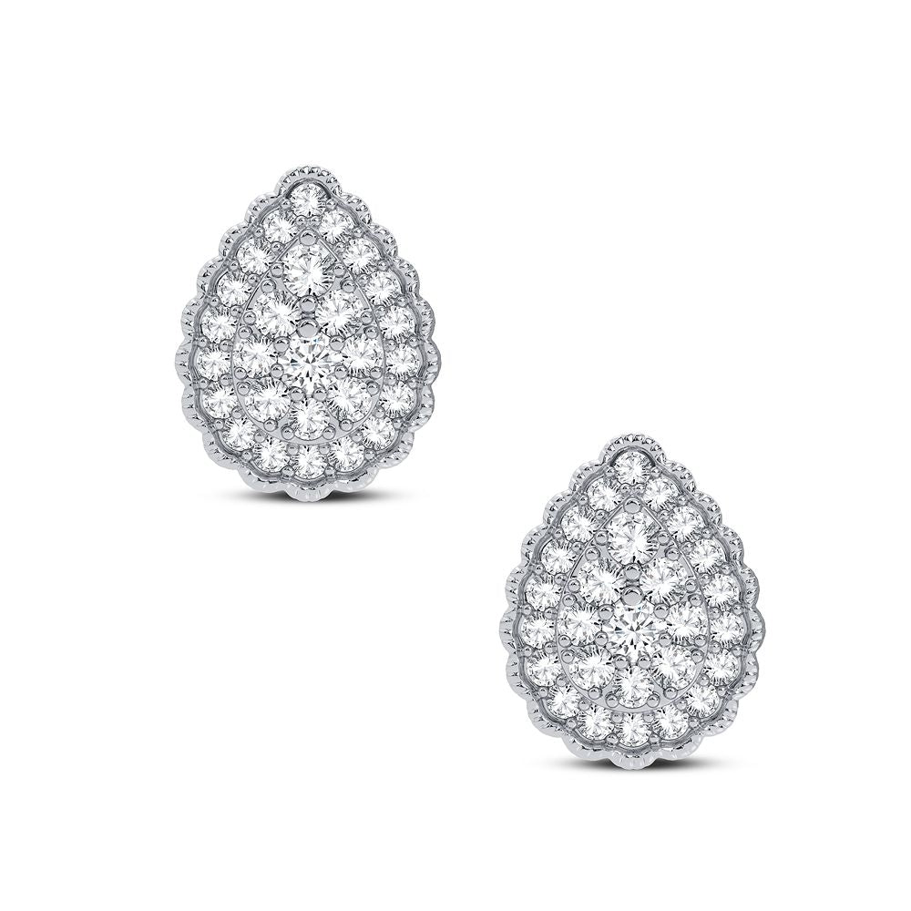 14K White Gold Gorgeous 0.50Ct Diamond Earring