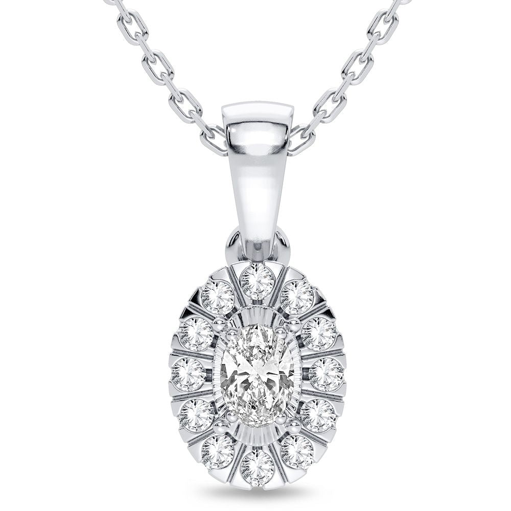 14K White Gold Gorgeous 0.25Ct Diamond Pendant