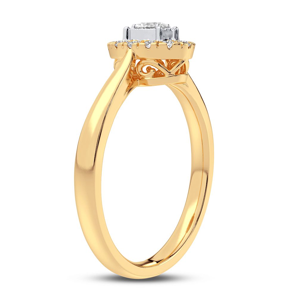 14K Yellow Gold Magnifcnet 0.25Ct Diamond Ring