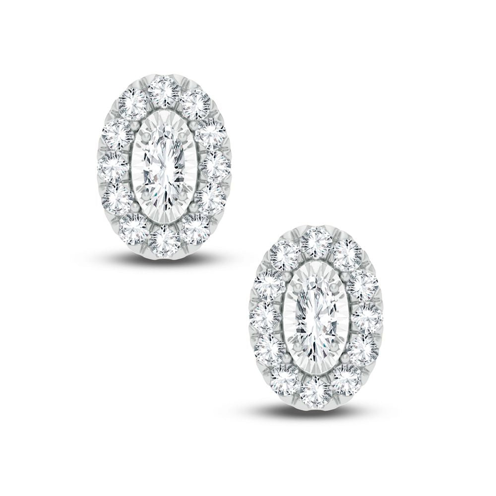 14K White Gold 0.40Ct Diamond Earring