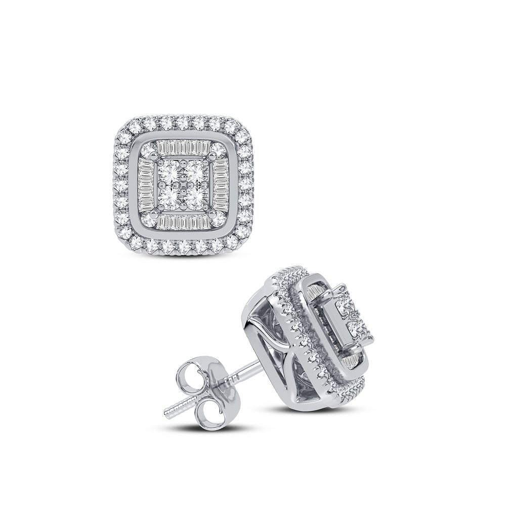 14K White Gold Exquisite 0.40Ct Diamond Earring