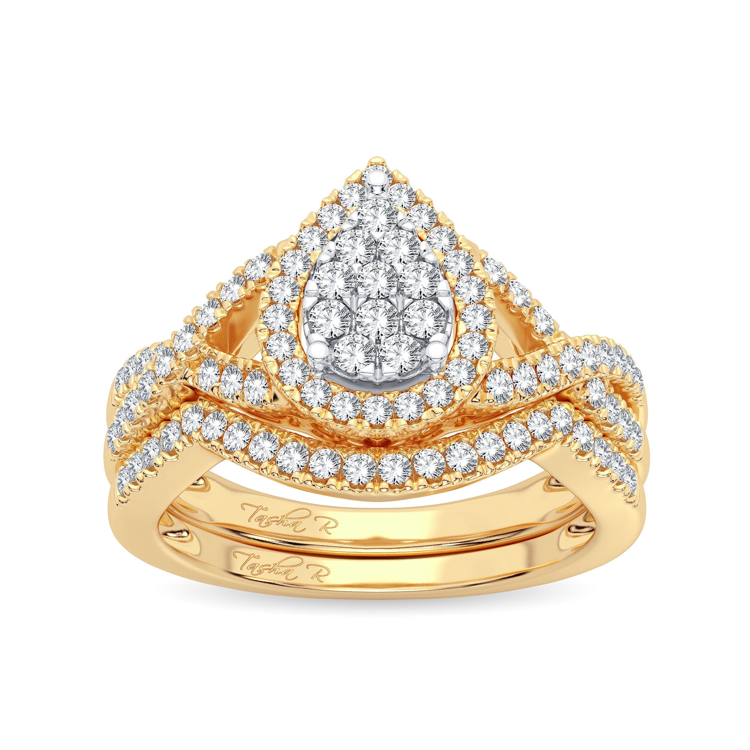 14K Yellow Gold Beautiful 0.50Ct Diamond Bridal Ring