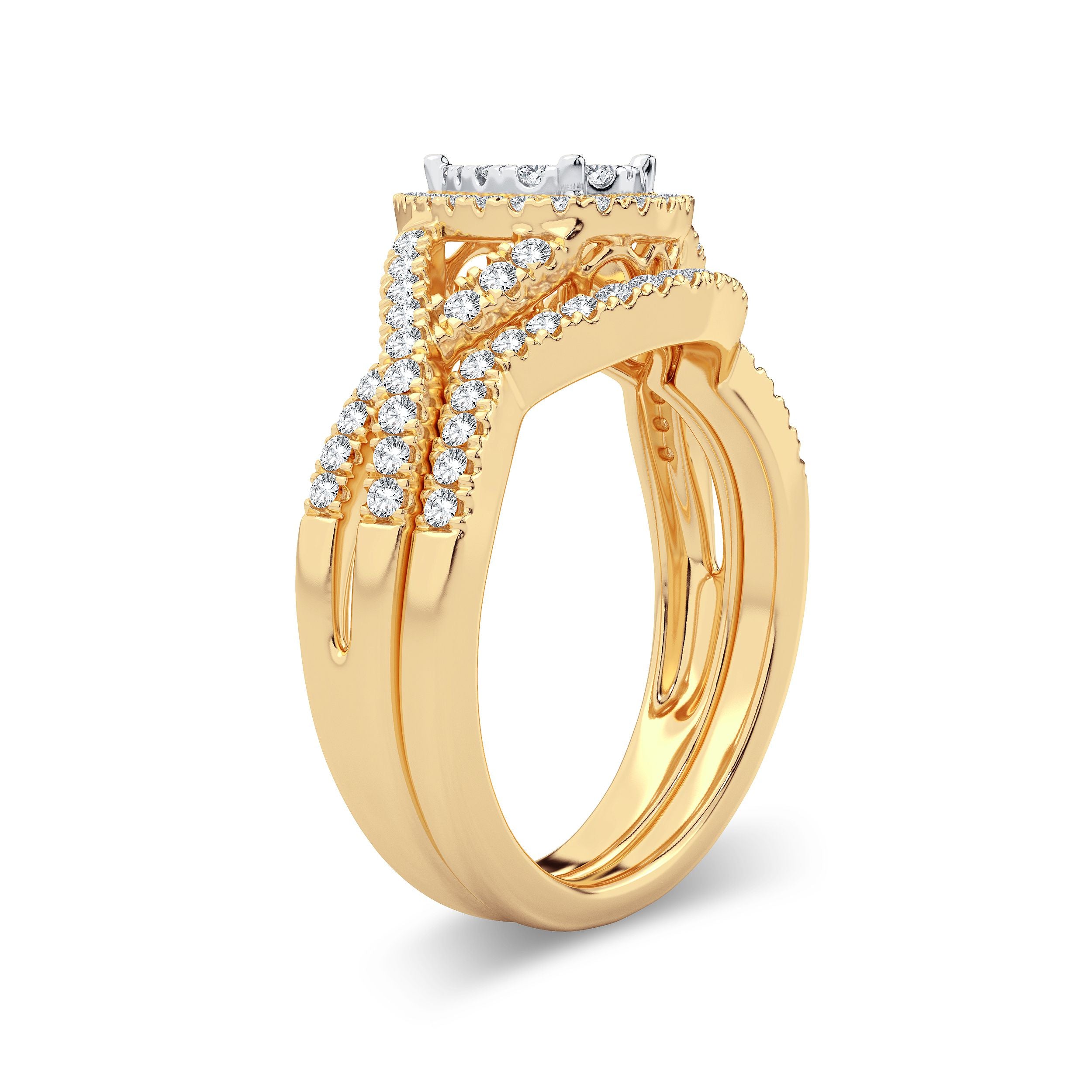 14K Yellow Gold Beautiful 0.50Ct Diamond Bridal Ring