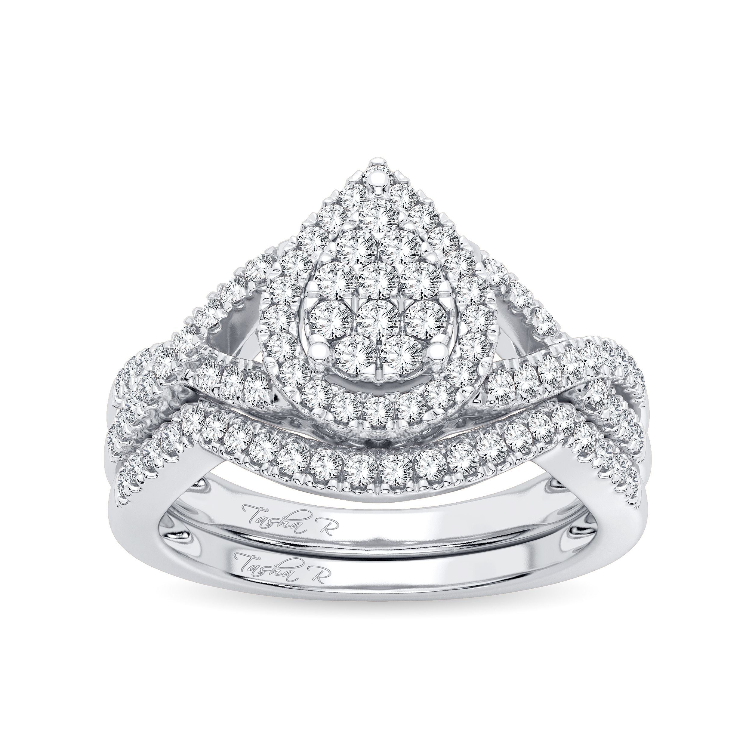 14K White Gold Elegant 0.50Ct Diamond Bridal Ring