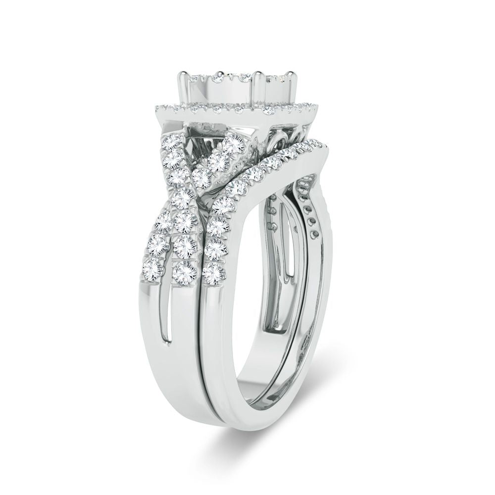 14K White Gold 1.00Ct Diamond Bridal Ring