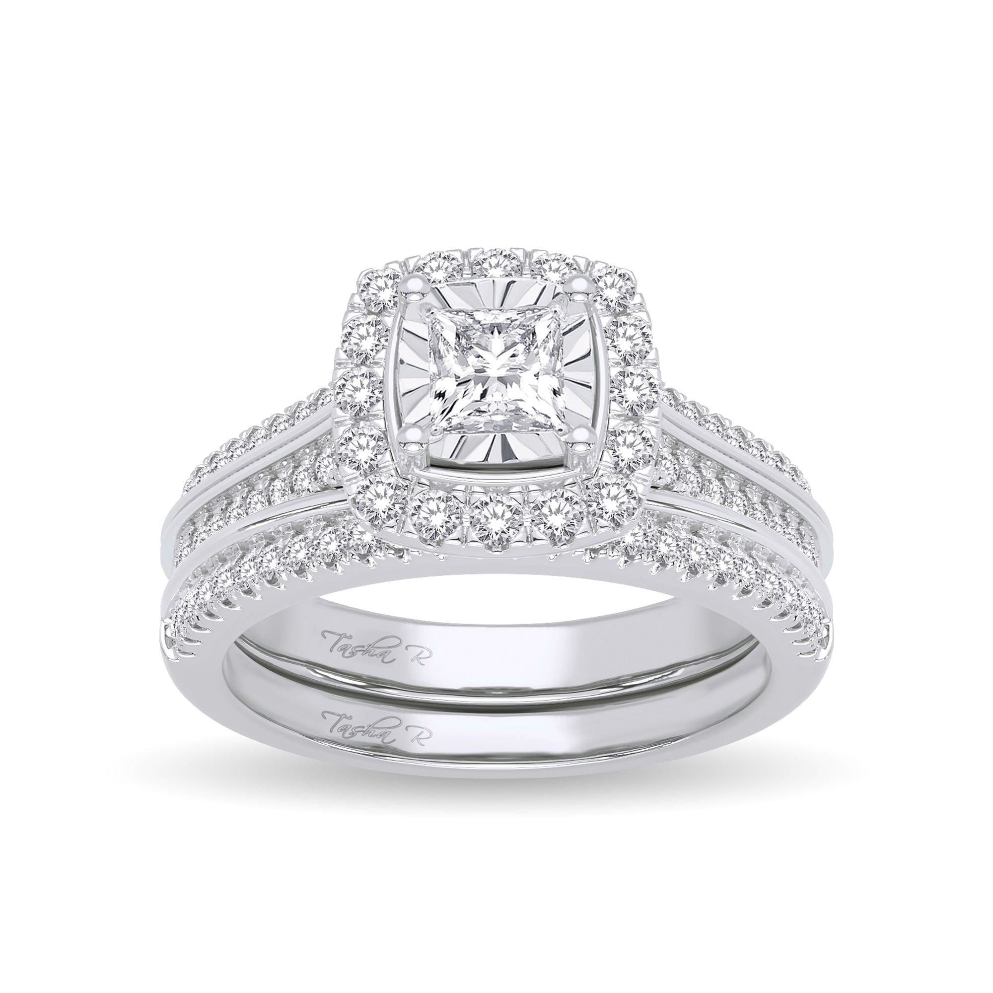 14K White Gold Magnifcnet 0.64Ct Diamond Bridal Ring