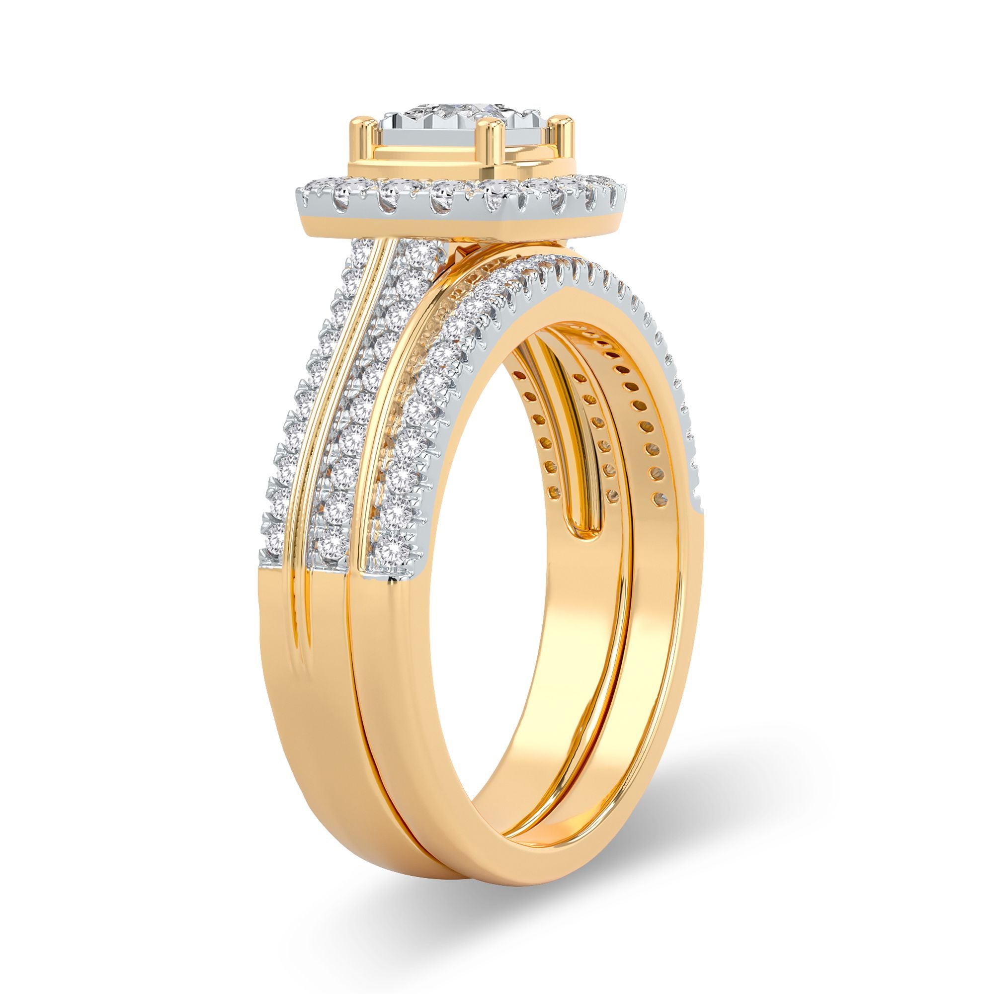 14K Yellow Gold Beautiful 0.64Ct Diamond Bridal Ring