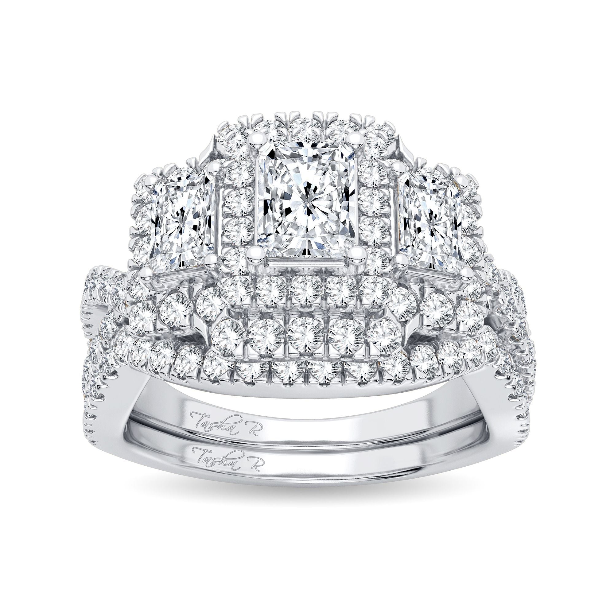 14K White Gold Elegant 2.00Ct Diamond Bridal Ring