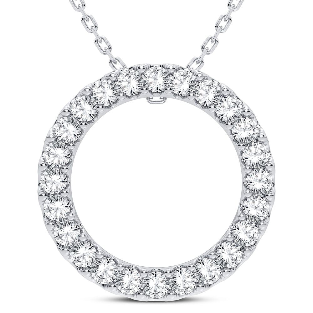 14K White Gold Magnifcnet 0.50Ct Diamond Pendant