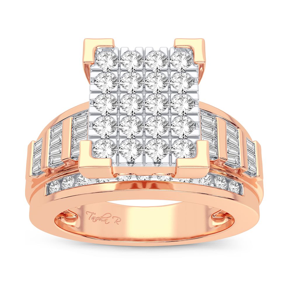 10K Rose Gold Exquisite 1.00Ct Diamond Ring