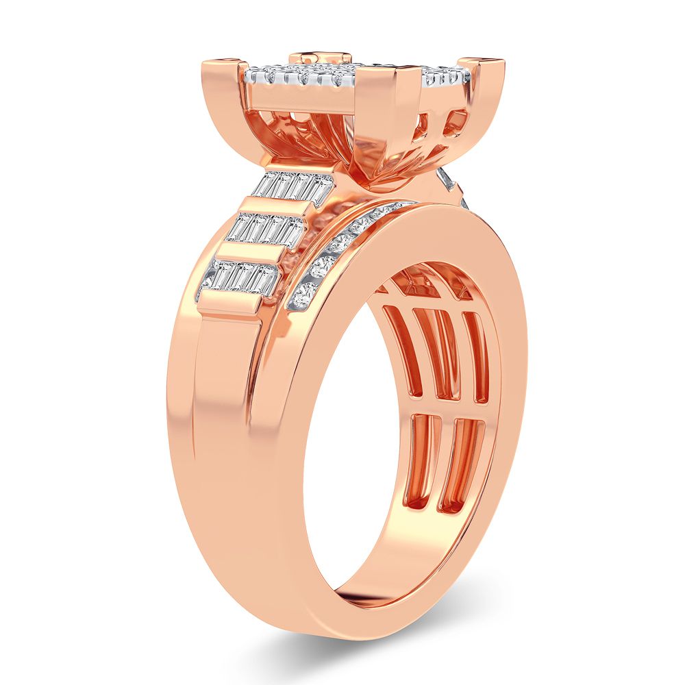 10K Rose Gold Exquisite 1.00Ct Diamond Ring