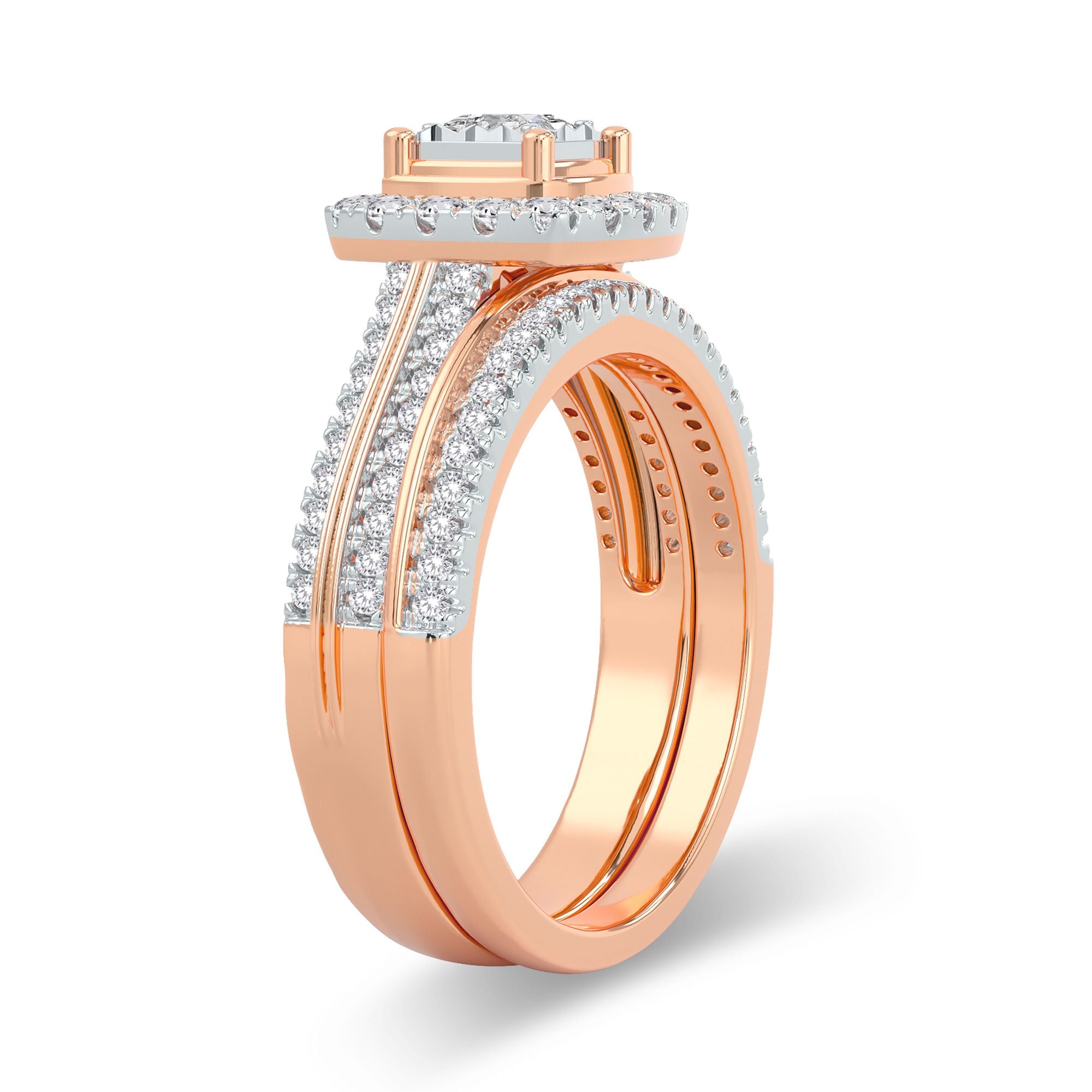 14K Rose Gold Gorgeous 0.64Ct Diamond Bridal Ring