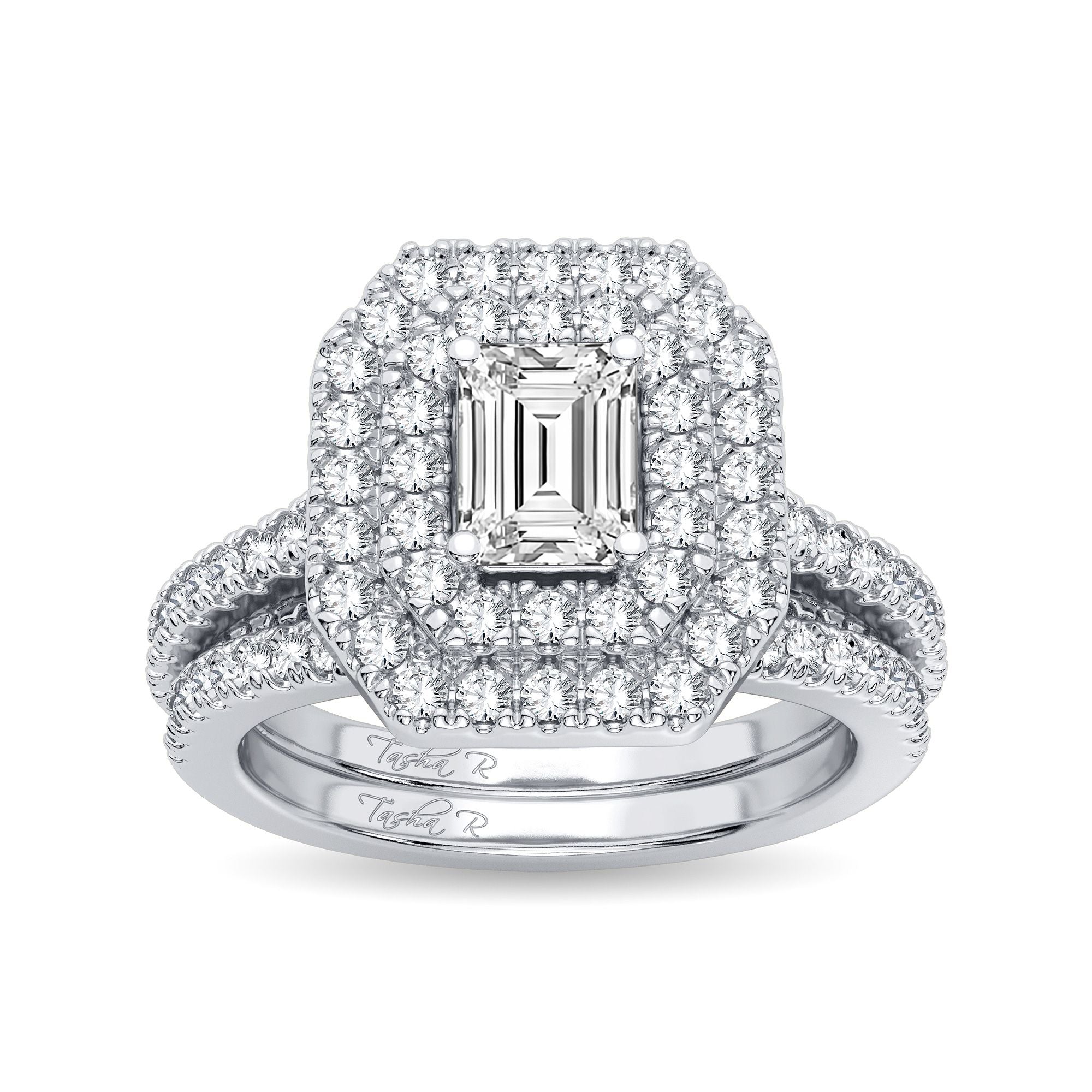 14K White Gold Exquisite 1.50Ct Diamond Bridal Ring