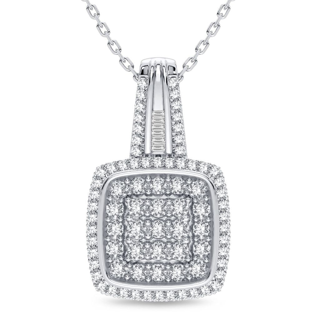 14K White Gold Gorgeous 0.20Ct Diamond Pendant