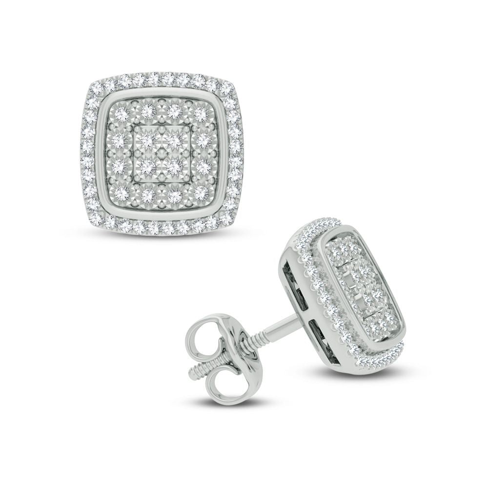 14K White Gold 0.25Ct Diamond Earring