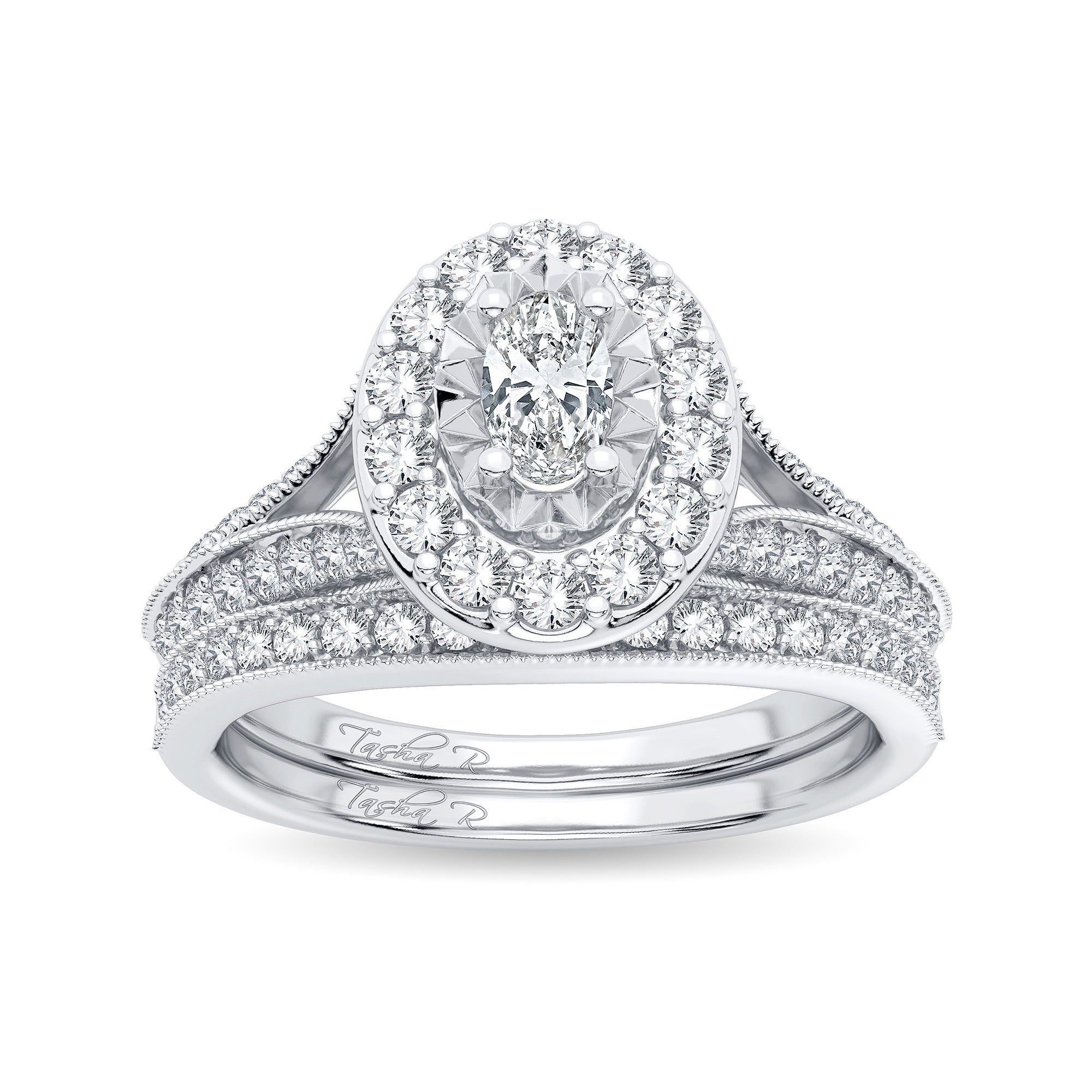 14K White Gold Elegant 1.00Ct Diamond Bridal Ring