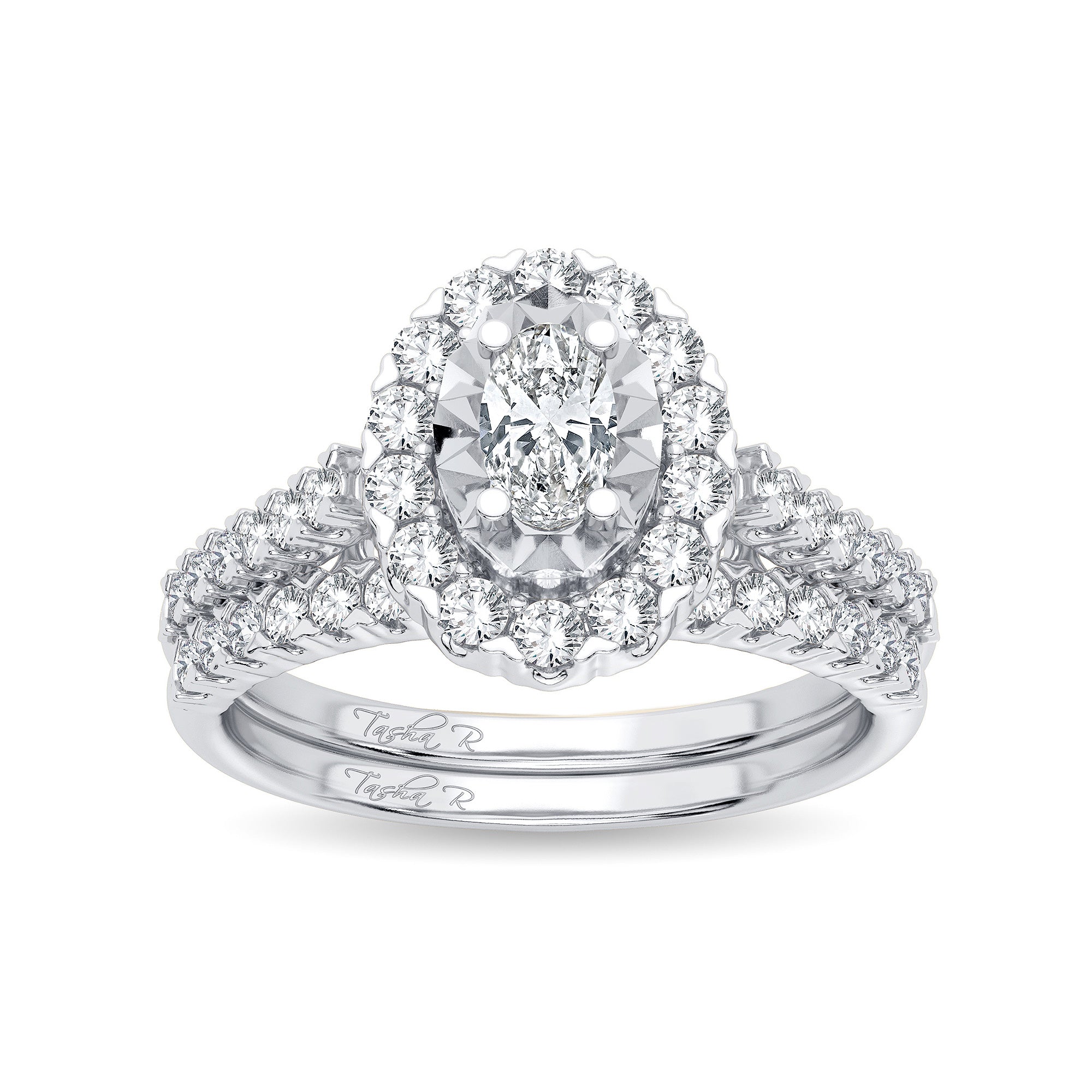 14K White Gold Magnifcnet 1.00Ct Diamond Bridal Ring