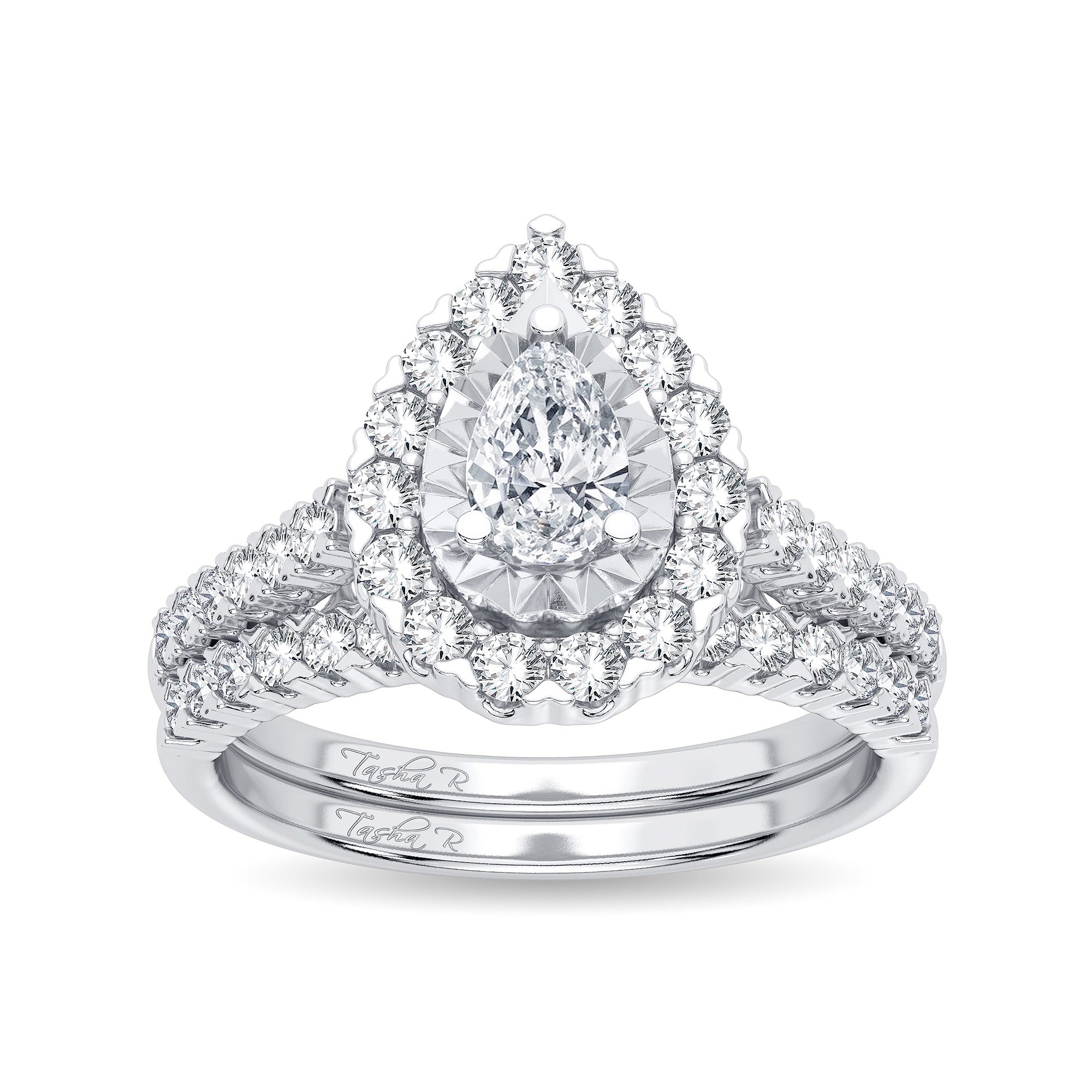 14K White Gold Exquisite 1.05Ct Diamond Bridal Ring