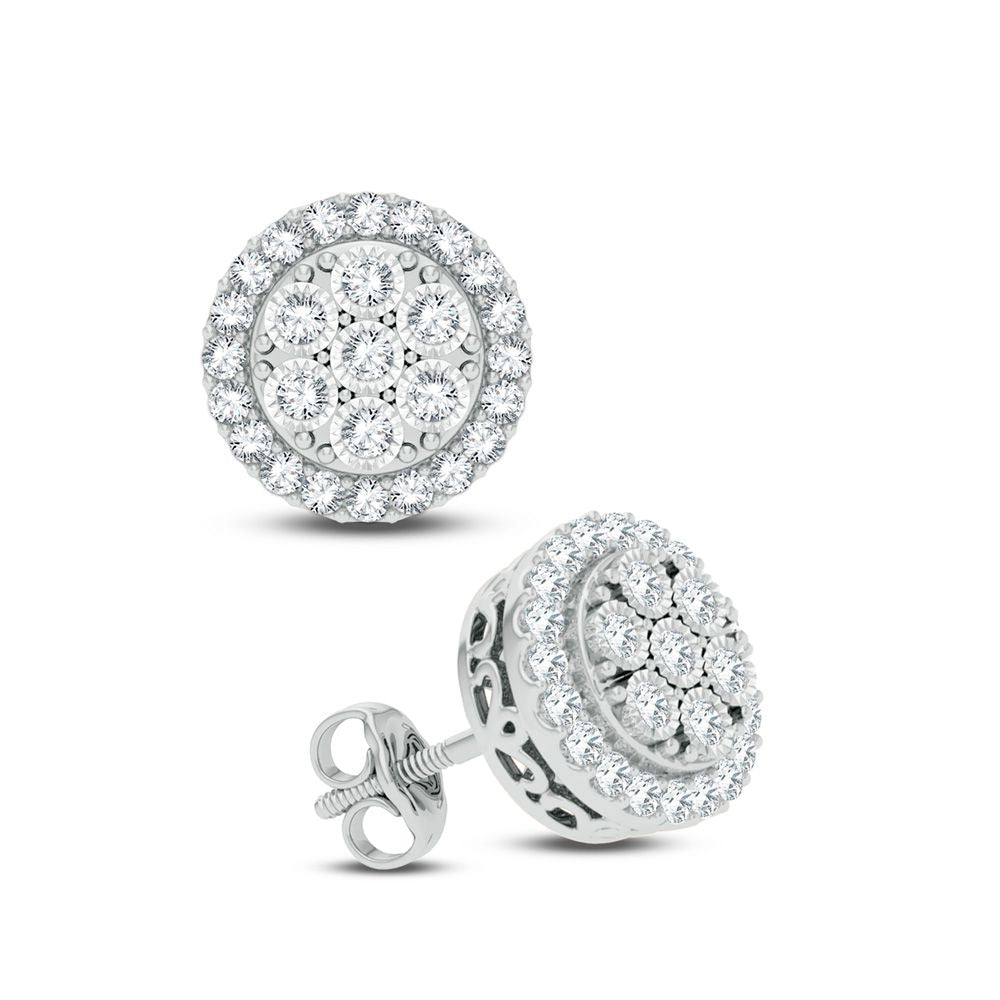 14K White Gold 1.00Ct Diamond Earring