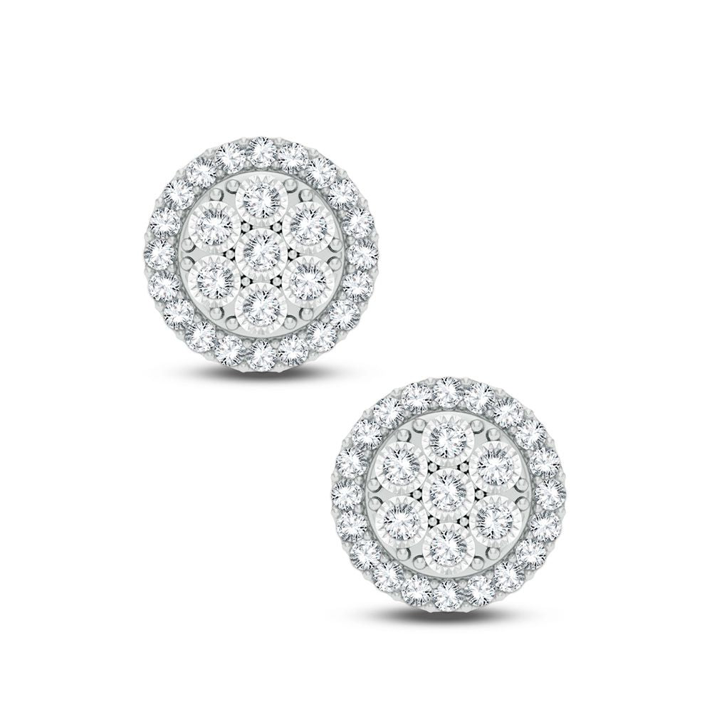 14K White Gold 1.00Ct Diamond Earring