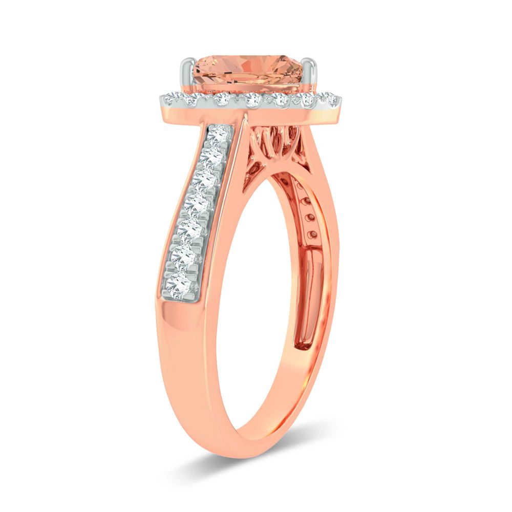 14K Rose Gold 0.33Ct Diamond Morganite Ring