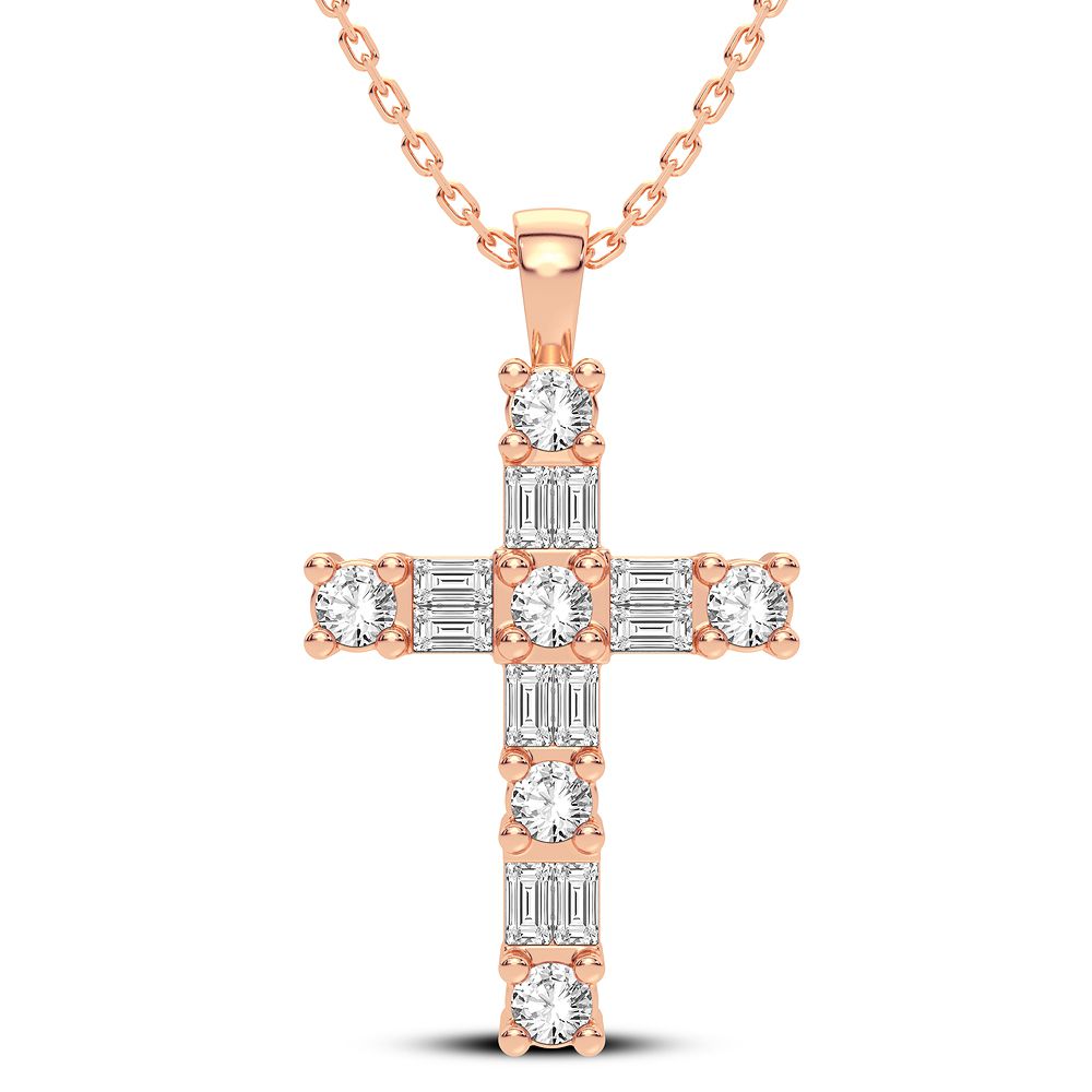 14K Rose Gold Elegant 0.50Ct Diamond Pendant