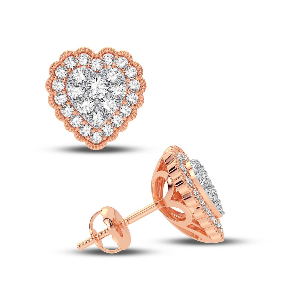 14K Rose Gold Dazzling 0.50Ct Diamond Earring