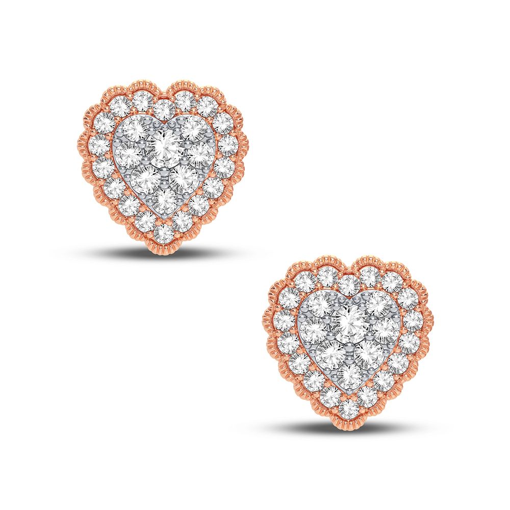 14K Rose Gold Dazzling 0.50Ct Diamond Earring