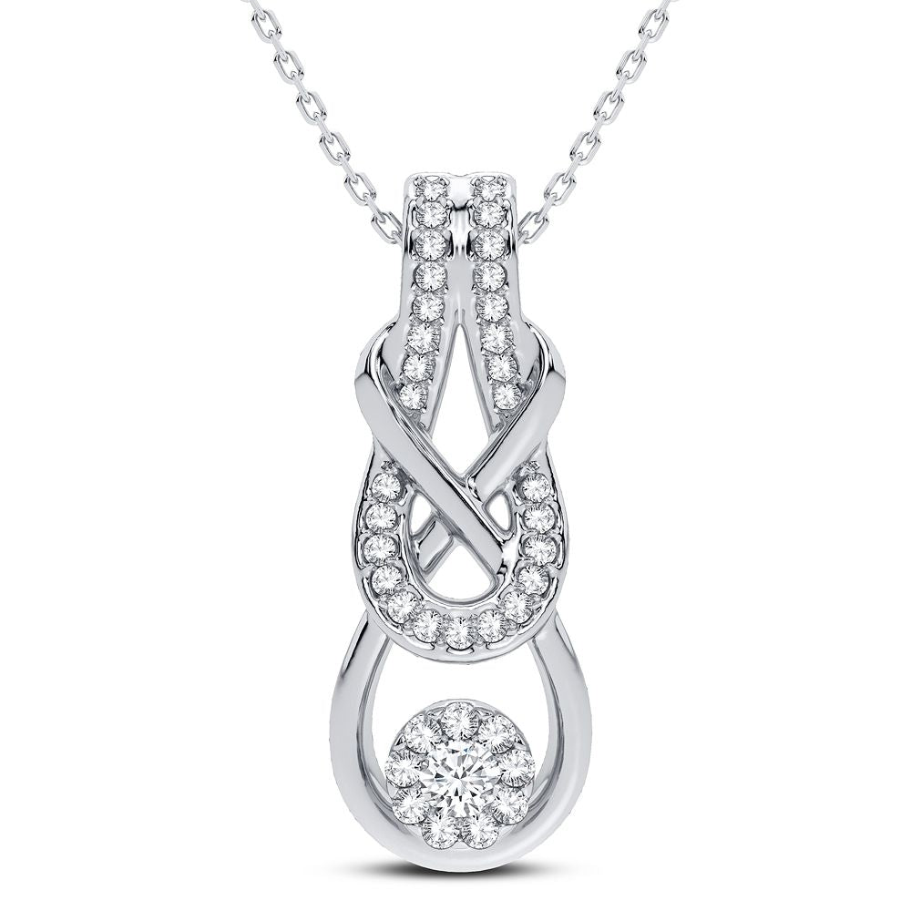 10K White Gold Gorgeous 0.33Ct Diamond Pendant