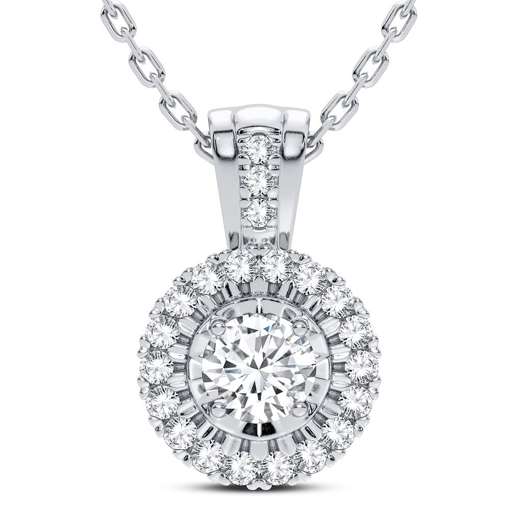 14K White Gold Beautiful 0.18Ct Diamond Pendant