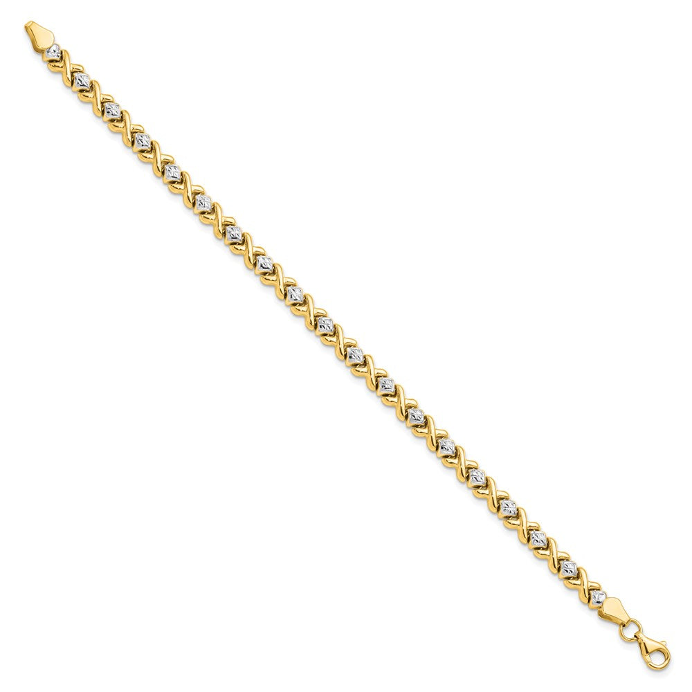 10K Yellow Gold with Rhodium D/C Bracelet