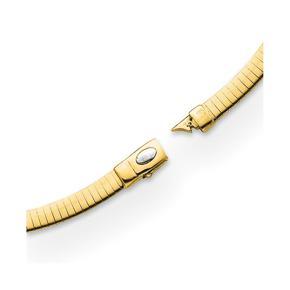 10K 4mm Two-tone Reversible Omega Necklace